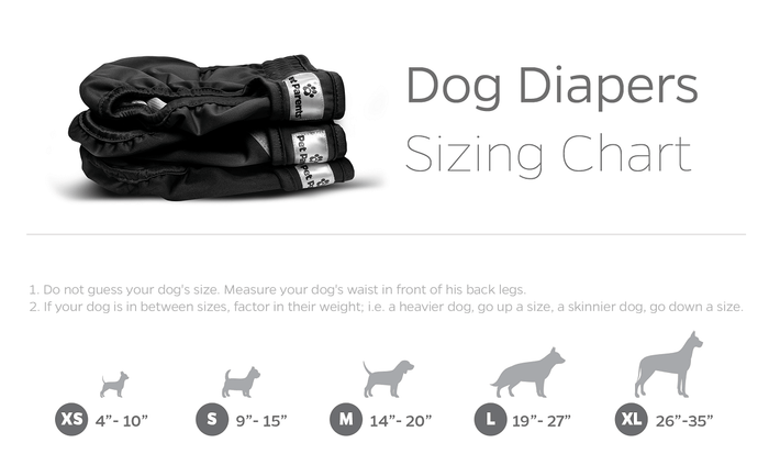 Dog diaper sizing chart