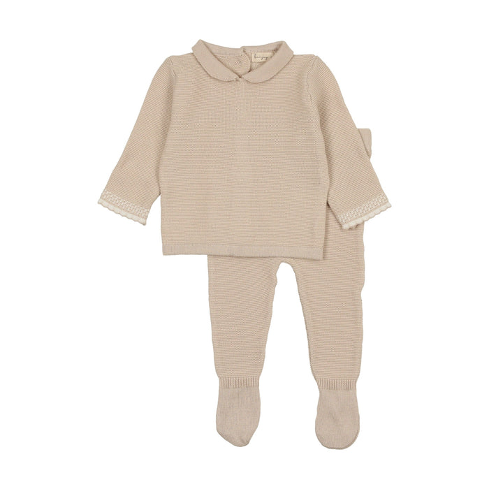 Knit Ruffle Two Piece Peter Pan Collar Set *see note