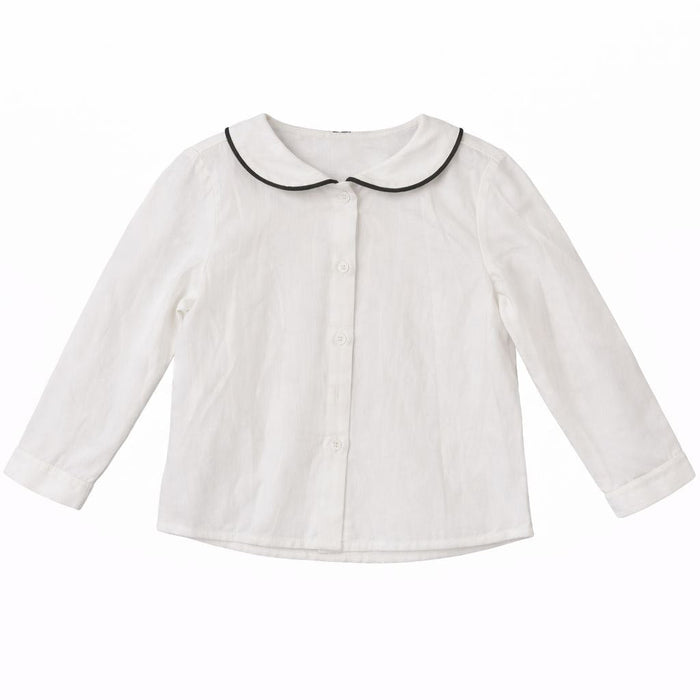 Pin Striped Peter Pan Collar Shirt - Girls