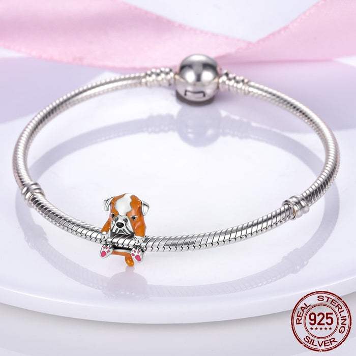 925 Sterling Silver English Bulldog Charm