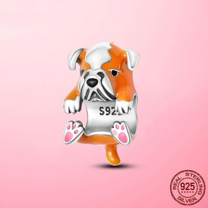 925 Sterling Silver English Bulldog Charm