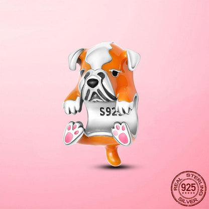925 Sterling Silver English Bulldog Charm