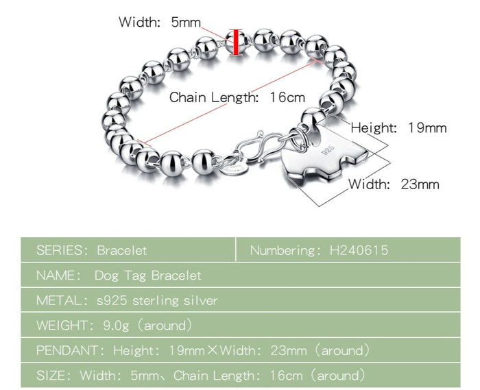 925 Sterling Silver Westie Charm Bracelet