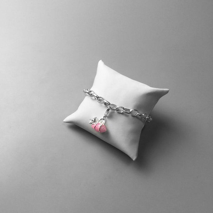 925 Sterling Silver Westie in PInk Bag Charm-charm-Ploocy-Ploocy