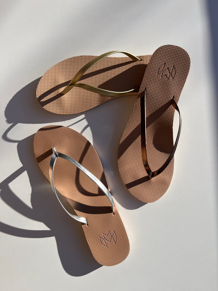 Lux minimalist flip flop with thin arch support footbed