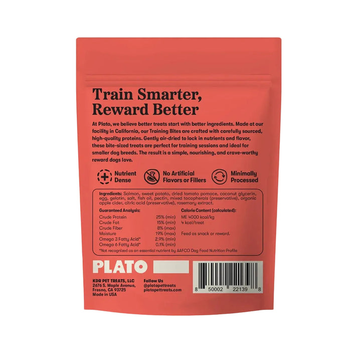plato air-dried training bites salmon recipe back of 6oz package