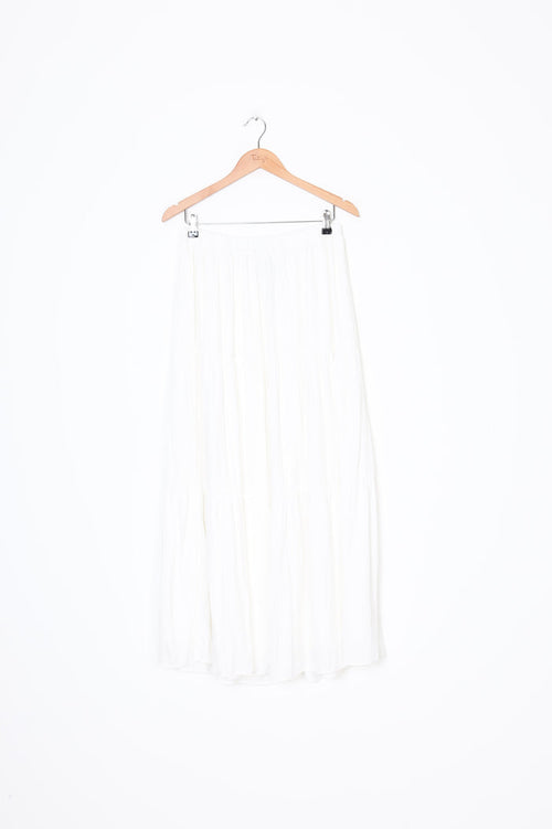 Amaya Womens White Maxi Skirt Size 10