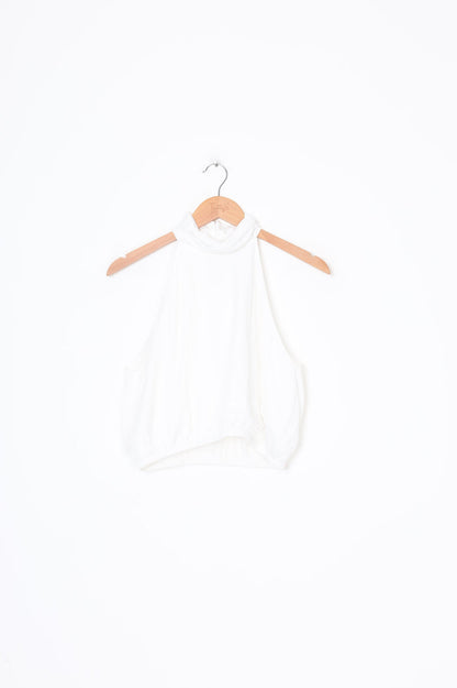 Amaya Womens White Top Size 12