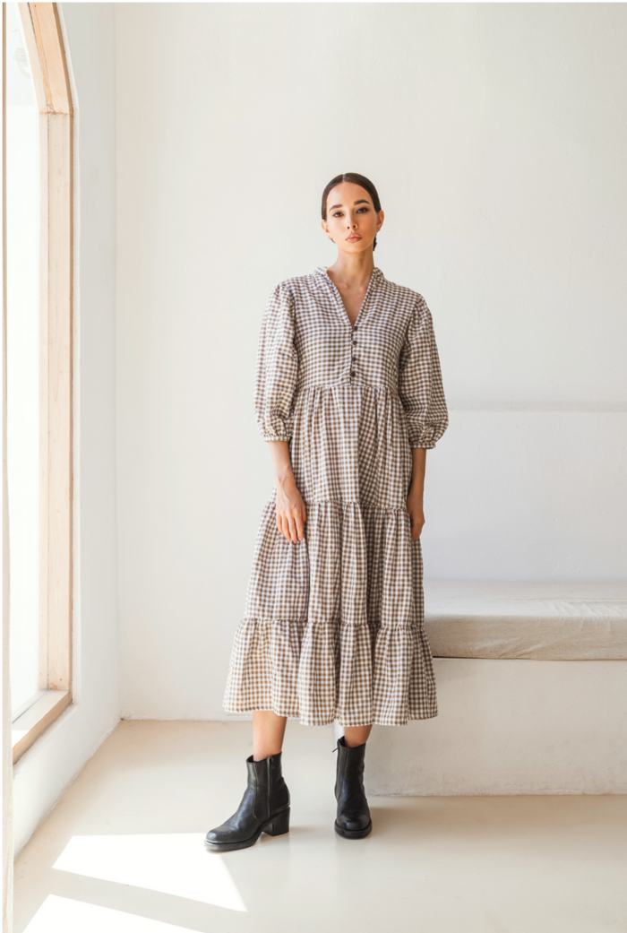 Amelia Gingham Maxi Dress