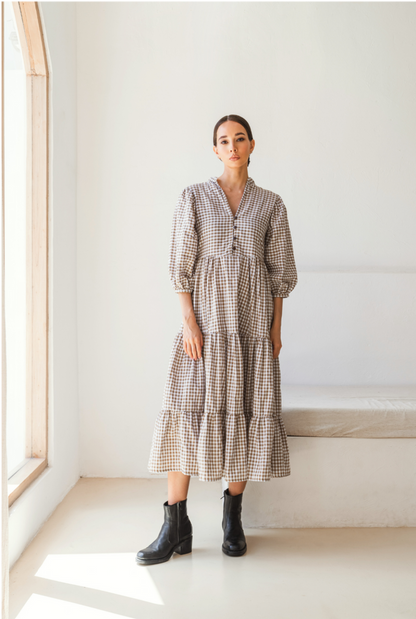 Amelia Gingham Maxi Dress