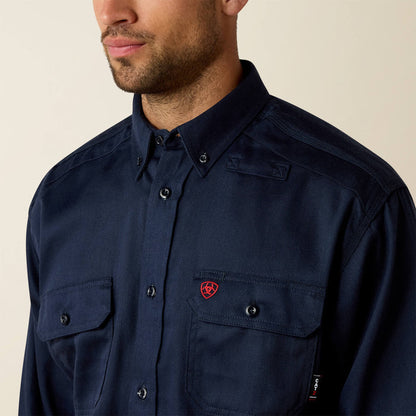 Ariat FR Navy Button Down Work Shirt 10018816