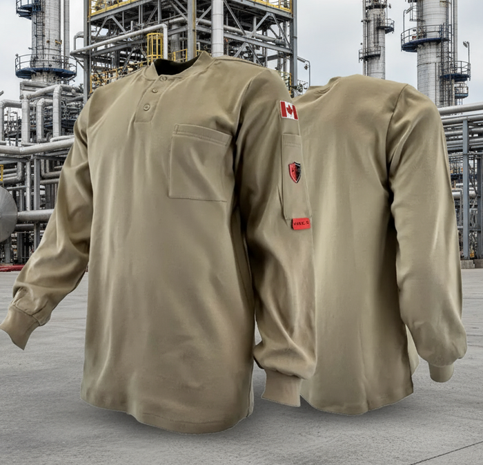 Atlas FR/AR Khaki Henley Shirt 403KK
