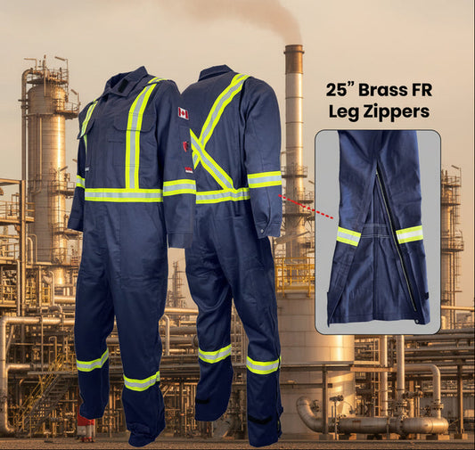 Atlas Guardian Navy AR/FR Mens Coveralls w/ Leg Zippers 1272NB