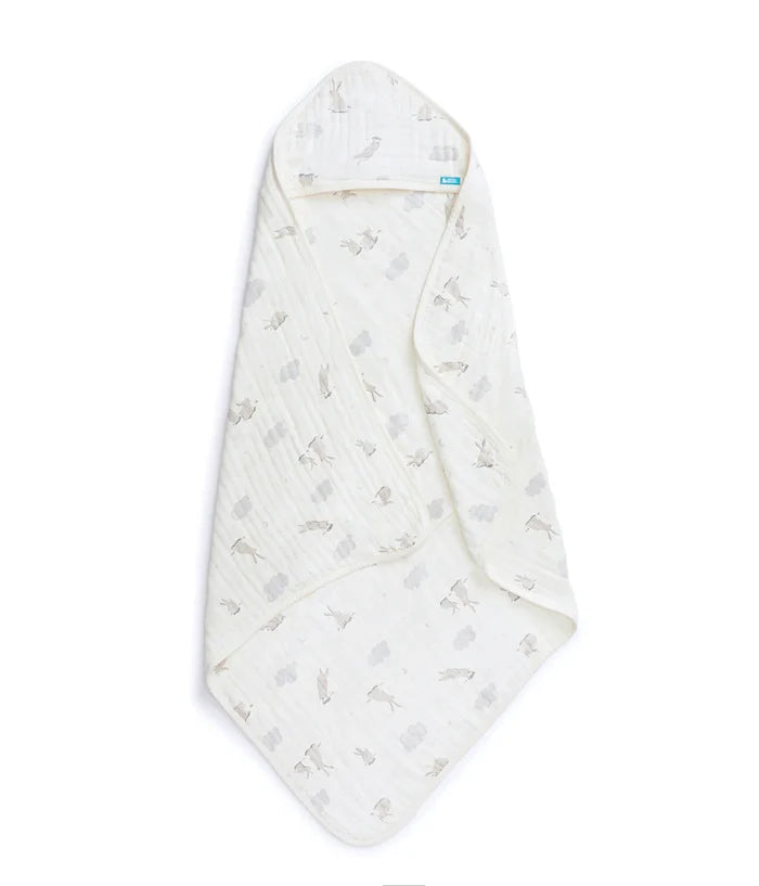Baby Bath Bundle | Hooded Towel, Wash Cloth | Cloud Bunnies