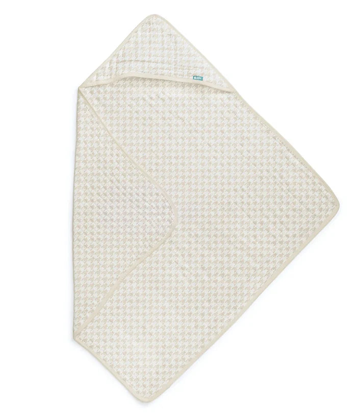 Baby Bath Bundle | Hooded Towel, Wash Cloth | Houndstooth