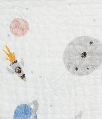 Bib 2 Pack Muslin Blush Rocket