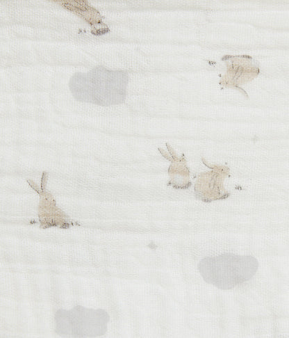 Bib 2 Pack Muslin White Mini Cloud Bunnies