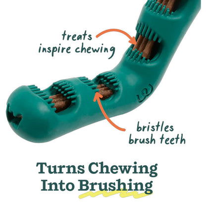 Picture showing how Bite N' Brush works well for teeth cleaning.