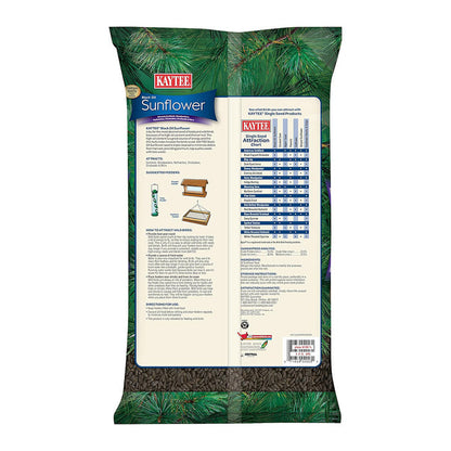 Back of Black Oil Sunflower Bird Seed bag.