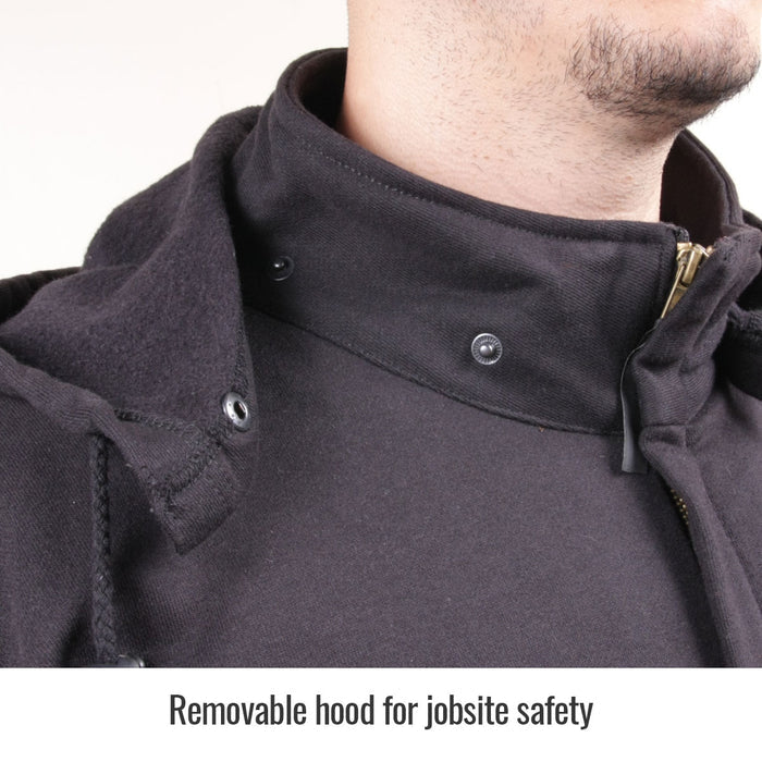 Black Stallion 12oz AR/FR Cotton Full-Zip Hooded Sweatshirt JF1331-BK