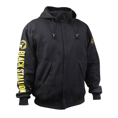 Black Stallion 12oz AR/FR Cotton Full-Zip Hooded Sweatshirt JF1331-BK