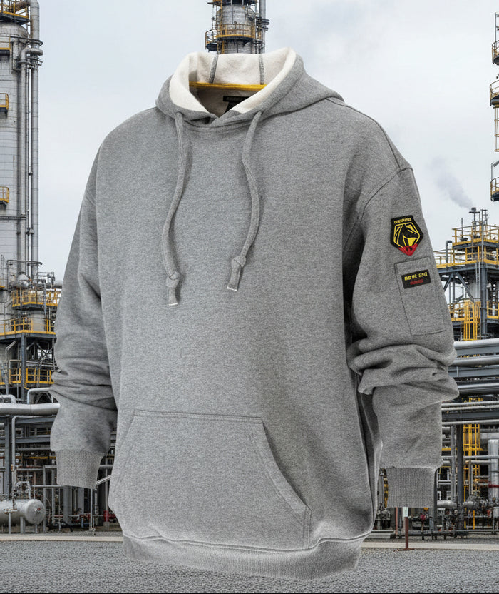 Black Stallion AR/FR Navy Pullover Hooded Sweatshirt JF1340-GY