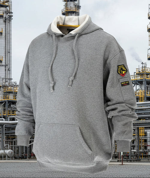 Black Stallion AR/FR Navy Pullover Hooded Sweatshirt JF1340-GY