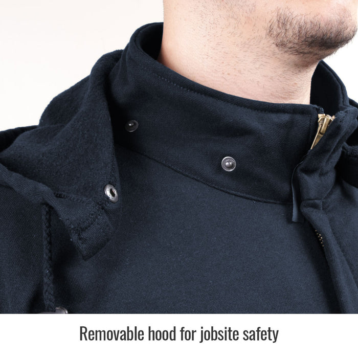 Black Stallion JF3530-NV AR/FR Cotton Full-Zip Hooded Sweatshirt