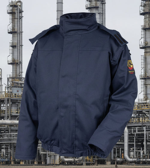 Black Stallion Navy AR/FR Canvas Duck insulated Bomber Jacket JF5000-NV