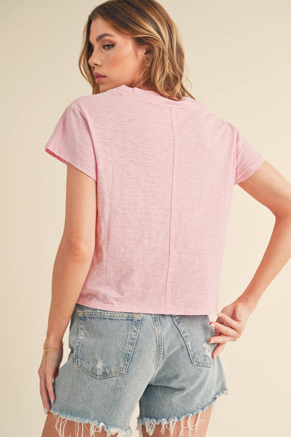 Blk v neck crop top
