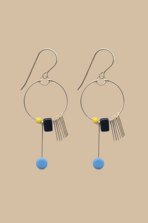Blue Fringe Hoop