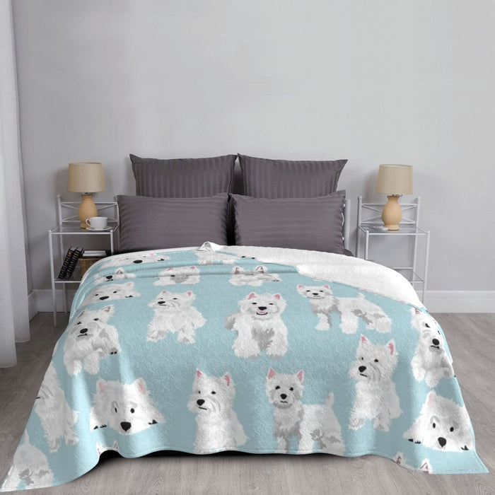 Blue Westie Blanket