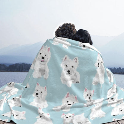 Blue Westie Blanket