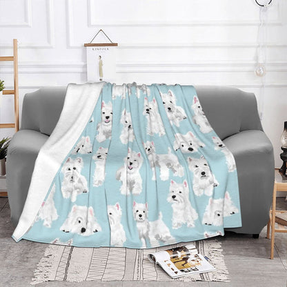 Blue Westie Blanket