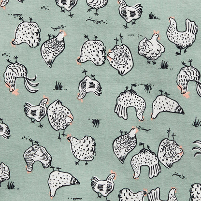 Bodysuit Long Sleeve Cotton Olive Chicken Run