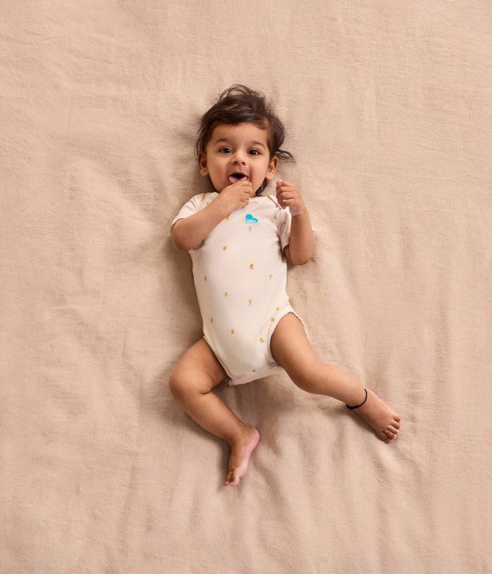 Bodysuit Short Sleeve Viscose from Bamboo Cream Lemons