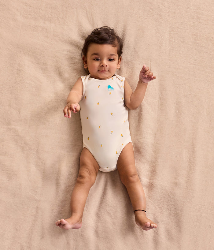 Bodysuit Sleeveless Viscose from Bamboo Cream Lemons