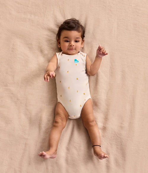 Bodysuit Sleeveless Viscose from Bamboo Cream Lemons