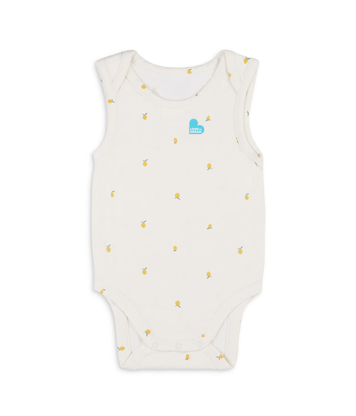 Bodysuit Sleeveless Viscose from Bamboo Cream Lemons