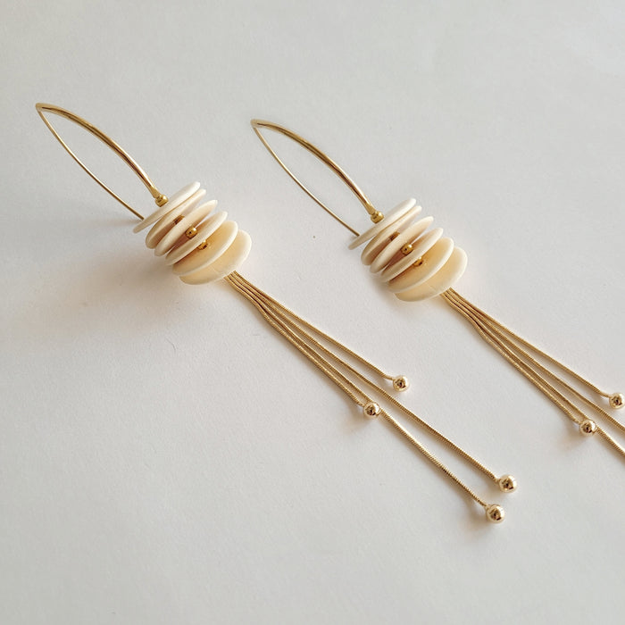 Bone Disc Earring
