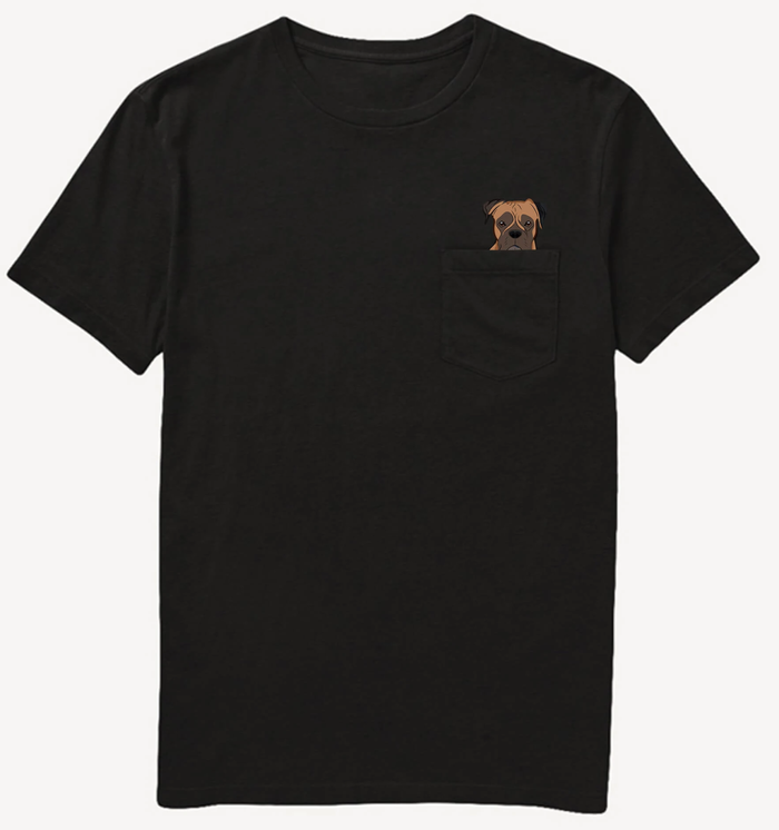 Boxer Dog In Pocket T-shirt