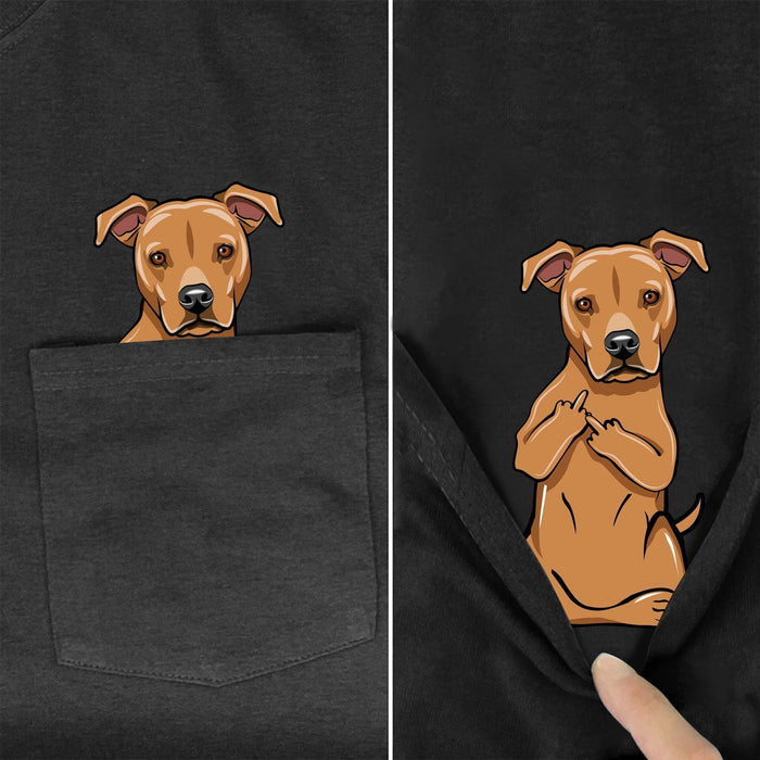 Boxer Dog In Pocket T-shirt