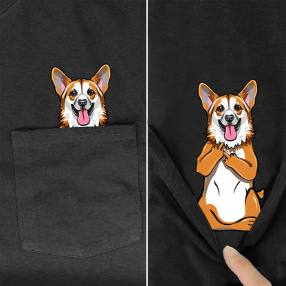 Boxer Dog In Pocket T-shirt