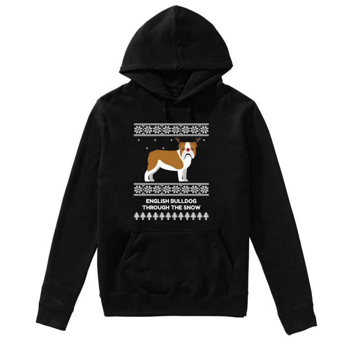 Bulldog Through The Snow - Unisex Hoodie