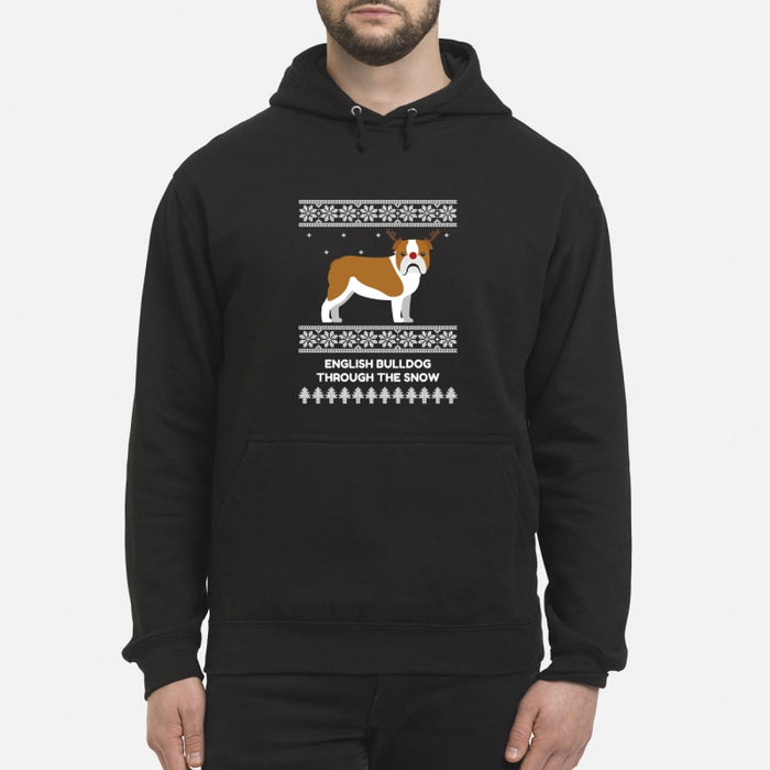 Bulldog Through The Snow - Unisex Hoodie