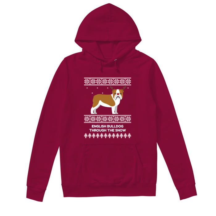 Bulldog Through The Snow - Unisex Hoodie