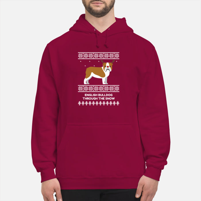 Bulldog Through The Snow - Unisex Hoodie
