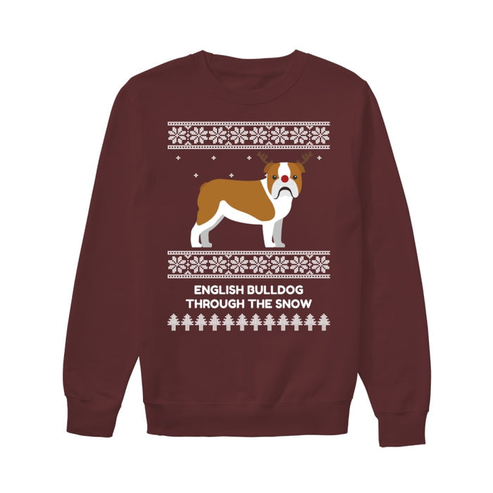 Bulldog Through The Snow - Unisex Sweatshirt