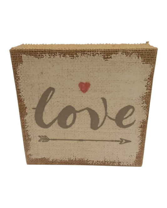 Burlap wall hanging