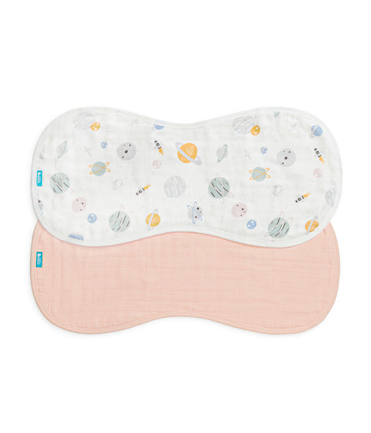 Burp Cloth 2 Pack Muslin Blush Rocket
